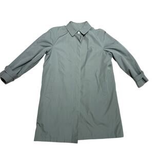 London Towne Women’s 16R Gray Button Up Trench Coat with Removable Velour Lining